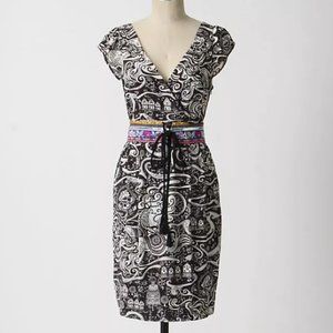 Anthropologie Moulinette Soeurs Swirling Villages Dress with Belt Size 2